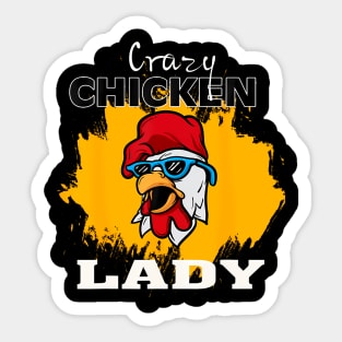 Crazy Chicken Lady Chicken Sticker